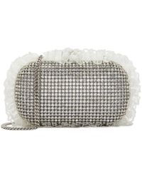 Self-Portrait - X Christopher Kane Lace And Crystal-Embellished Box Clutch - Lyst