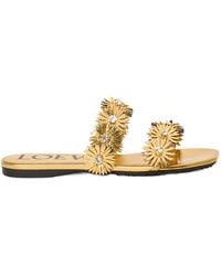 Loewe - X Paula's Ibiza Calfskin Flower Sandals - Lyst
