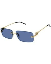 Cartier - Rectangular Frame Sunglasses - Lyst