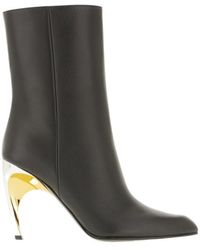 McQueen - 95Mm Leather Ankle Boots - Lyst