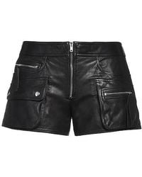 Isabel Marant - Solid Color Leather Shorts - Lyst