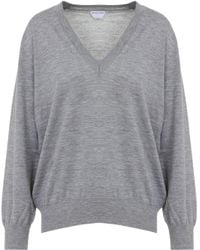 Bottega Veneta - V-Neck Fine Knit Jumper - Lyst