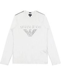 Armani Jeans - Round Collar And Long-Sleeved T-Shirt - Lyst