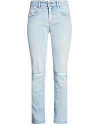 DIESEL - Solid Color Straight-Leg Trousers - Lyst