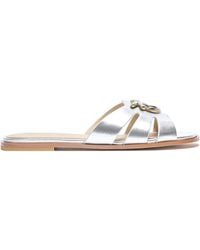 Pinko - Milly Logo Plaque Sandals - Lyst