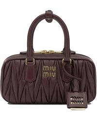Miu Miu - Mini Leather Tote Bag - Lyst