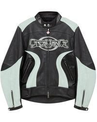 CASABLANCA - Panelled Leather Jacket - Lyst