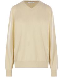 The Row - Migeia V-Neck Knitted Jumper - Lyst