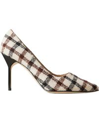 Manolo Blahnik - Bb 90 Checked Tweed Pumps - Lyst