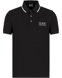 EA7 - Logo-Patch Cotton T-Shirt - Lyst