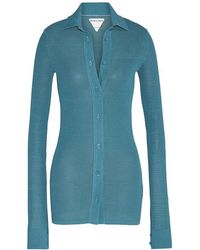 Bottega Veneta - Mesh Buttoned Cardigan - Lyst