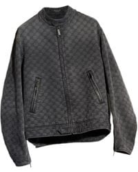 Gucci - Gg Cotton Denim Jacquard Zip Jacket - Lyst