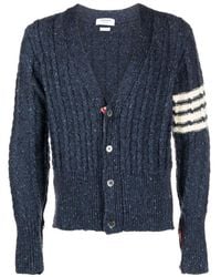 Thom Browne - 4-Bar Knitted Cardigan - Lyst