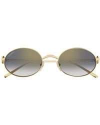 Cartier - Oval Frame Sunglasses - Lyst