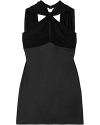 Posse - Solene Ruched Chiffon And Satin-Crepe Mini Dress - Lyst