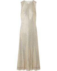 Self-Portrait - Crystal-Embellished Stretch-Mesh Maxi Dress - Lyst