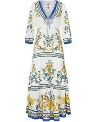 FARM Rio - Floral Print V-Neck Maxi Dress - Lyst