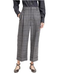 Brunello Cucinelli - Prince Of Wales Cropped Trousers - Lyst