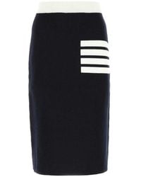 Thom Browne - 4-Bar Knitted Midi Skirt - Lyst