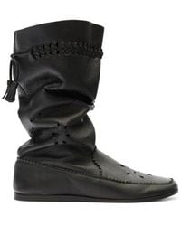 Isabel Marant - Welky Laser-Cut Textured-Leather Boots - Lyst