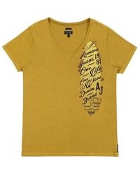 Armani Jeans - Embroidered V-Collar Short-Sleeved T-Shirt - Lyst