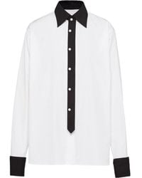 Prada - Button Down Straight Hem Shirt - Lyst
