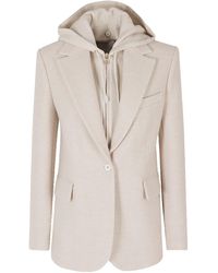 Eleventy - Hooded Single-Breasted Blazer - Lyst