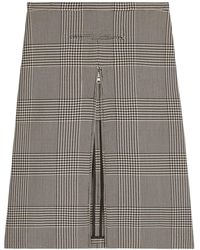 Courreges - Zipped Prince Of Wales Midi Skirt - Lyst