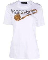 Versace - Logo Printed Crewneck T-Shirt - Lyst