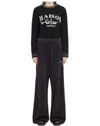 MM6 by Maison Margiela - Brushed Fleece Cotton Sweatpants - Lyst
