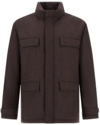 Herno - Flannel Field Jacket With Waterproof Membrane - Lyst