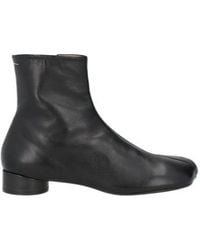MM6 by Maison Margiela - Simple Leather Ankle Boots - Lyst
