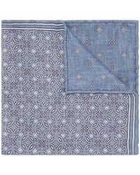 Brunello Cucinelli - Geometric-Printed Finished Edge Pocket Square - Lyst