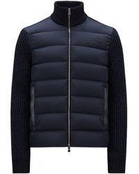 Moncler - Zip-Up Logo Patch Padded Cardigan - Lyst