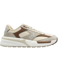 EA7 - Logo-Embossed Lace-Up Sneakers - Lyst