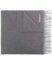 Acne Studios - Logo Patch Fringed Scarf - Lyst