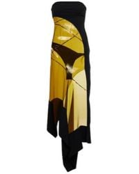 Mugler - Sheer-Paneled Asymmetric Midi Dress - Lyst