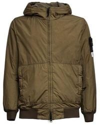 Stone Island - Hooded Zip-Up Padded Jacket - Lyst