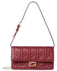 Fendi - Baguette Ff Embossed Chained Wallet - Lyst