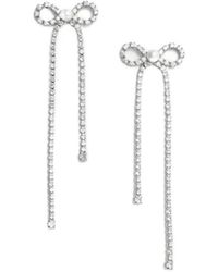 Self-Portrait - Embellished Droplet Bow Earrings - Lyst