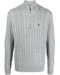 Polo Ralph Lauren - Cable Knit Half-Zip Sweater - Lyst