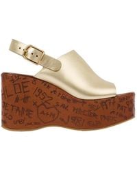 Chloé - Chloé Maxime Platform Heeled Sandals - Lyst