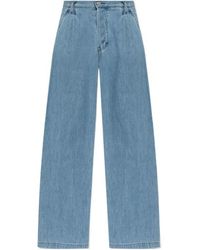 Dries Van Noten - Logo Patch Wide Leg Jeans - Lyst