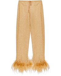 Oséree - Feather-Trim Trousers - Lyst