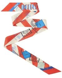 Fendi - Stamp-Print Striped Scarf - Lyst