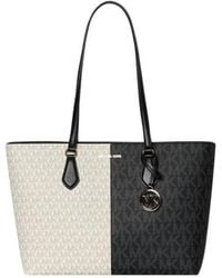 Michael Kors - Two-Tone Iconic Logo Shoulder Bag - Lyst