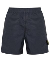 Stone Island - Logo Patch Elasticated Waistband Shorts - Lyst