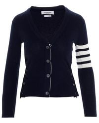Thom Browne - 4-Bar V-Neck Cardigan - Lyst