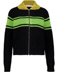 Marni - Striped Zip-Up Cardigan - Lyst