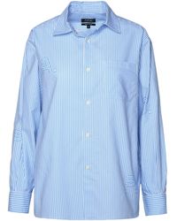 A.P.C. - Logo Printed Striped Buttoned Shirt - Lyst